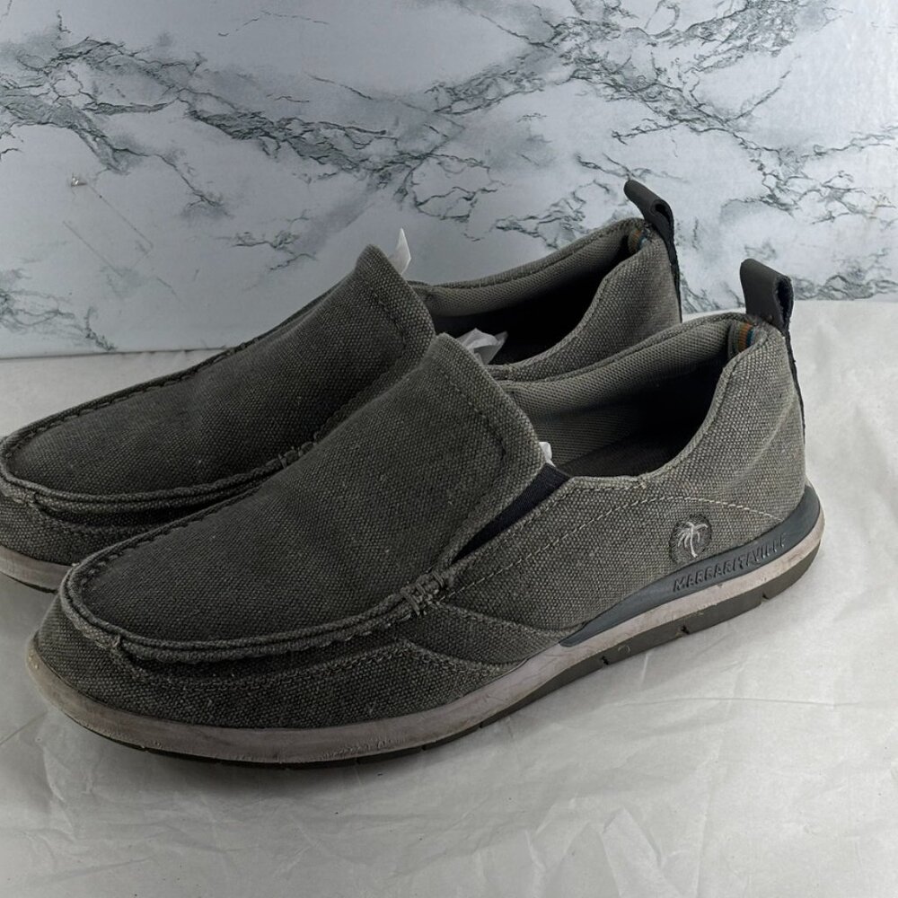 Margaritaville Shoes Mens 8 Slip On Casual Loafers gray Fabric Canvas